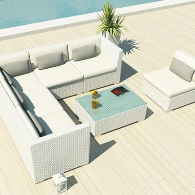 White Wicker Patio Furniture Sets